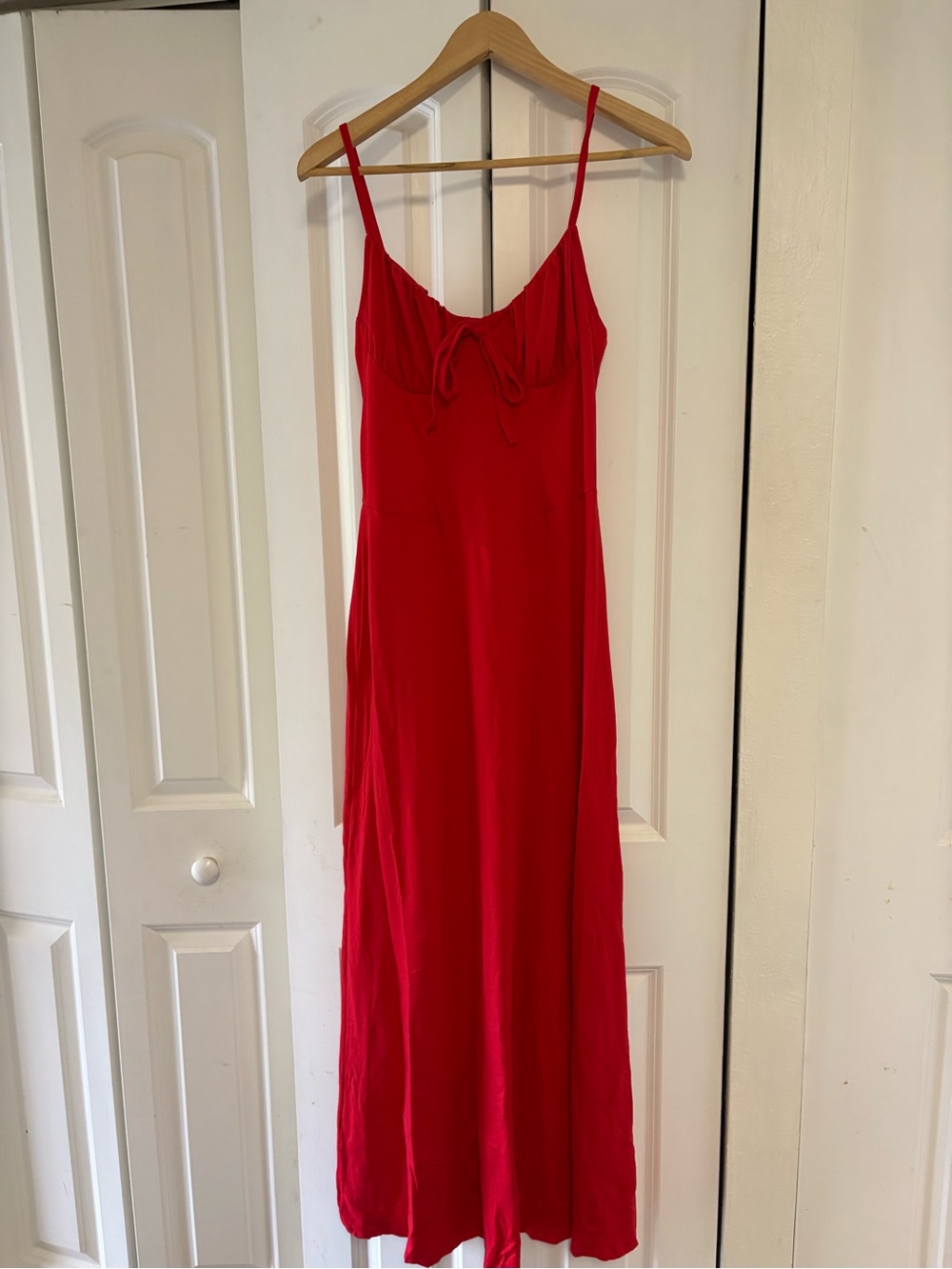 Red Spaghetti Strap Maxi Dress